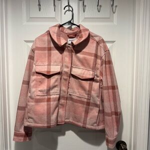 Old Navy Women's Pink Plaid Shacket